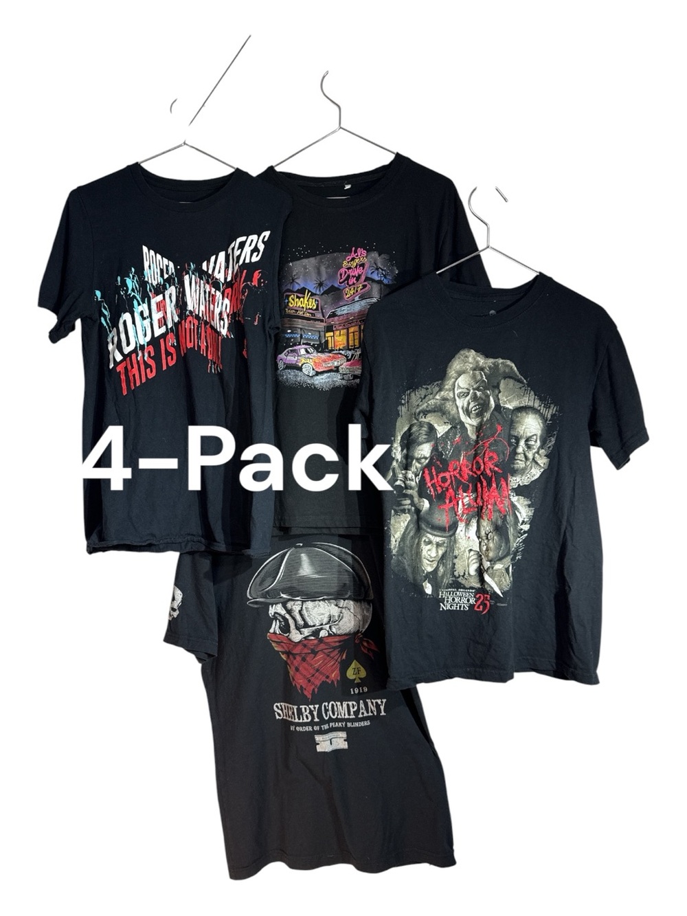 The Black Graphic T-Shirt 4-PC Bundle - All Cotton, Perfect Condition, Small